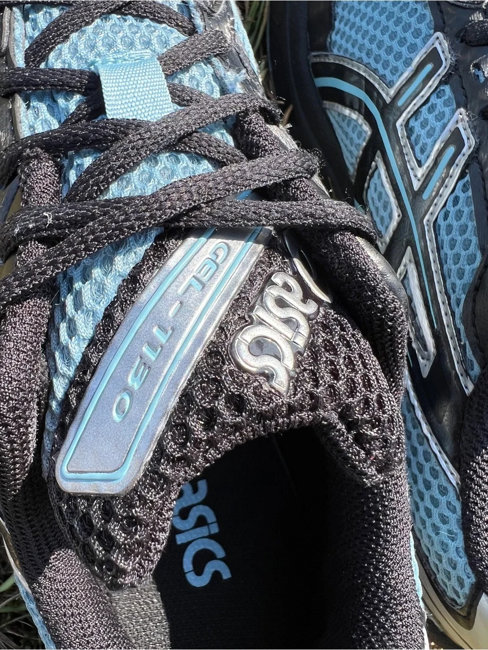 CLEAN Asics size 11 Womens Gel-1130 Black Ice Blue shoes